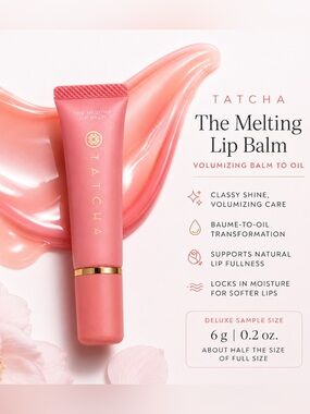 Tatcha The Melting Lip Balm Pinku 6g Deluxe Sample Hydrating Volumizing